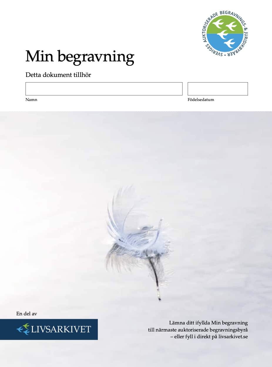 Min begravning broschyr